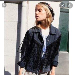 NWOT Free People After Hours denim jacket size XL